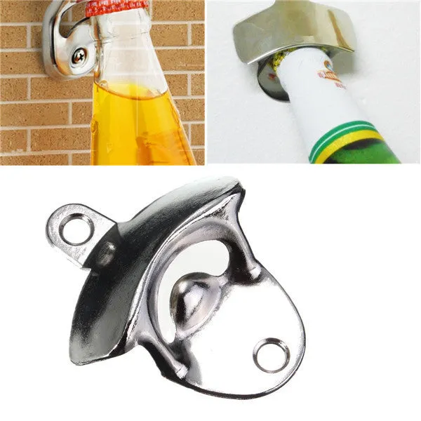 1 pc  Stainless Steel Wall-Mounted Bottle Opener