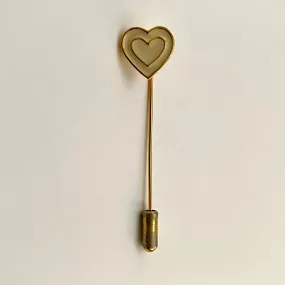 1980s Trifari Heart Stick Pin