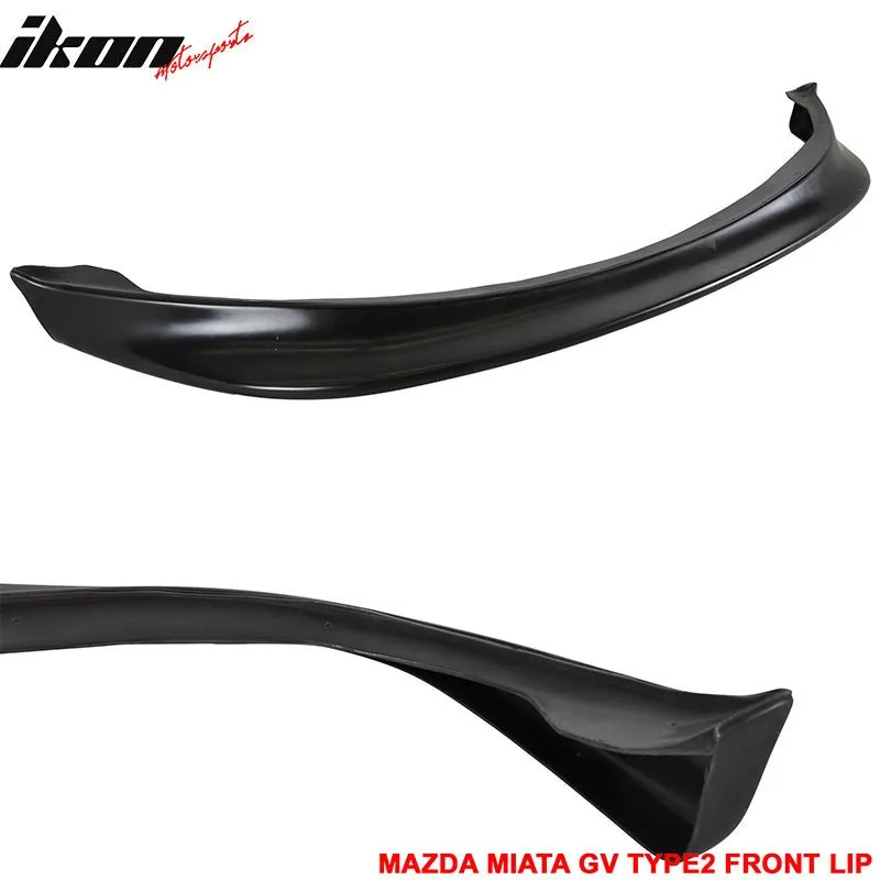 1990-1997 Mazda Miata GV Type2 Unpainted Black Front Bumper Lip PU