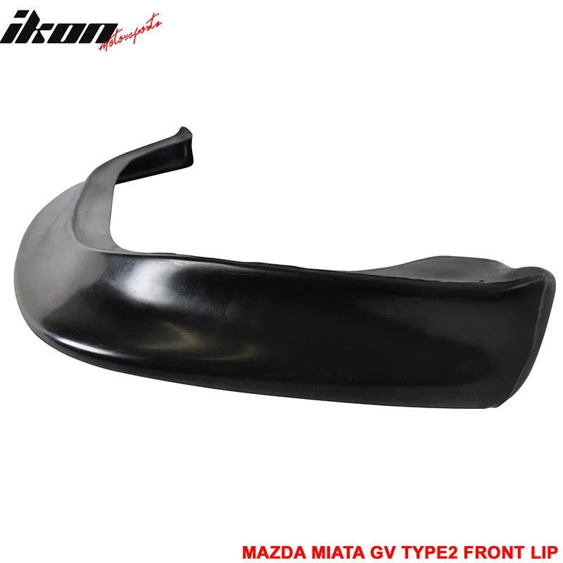 1990-1997 Mazda Miata GV Type2 Unpainted Black Front Bumper Lip PU