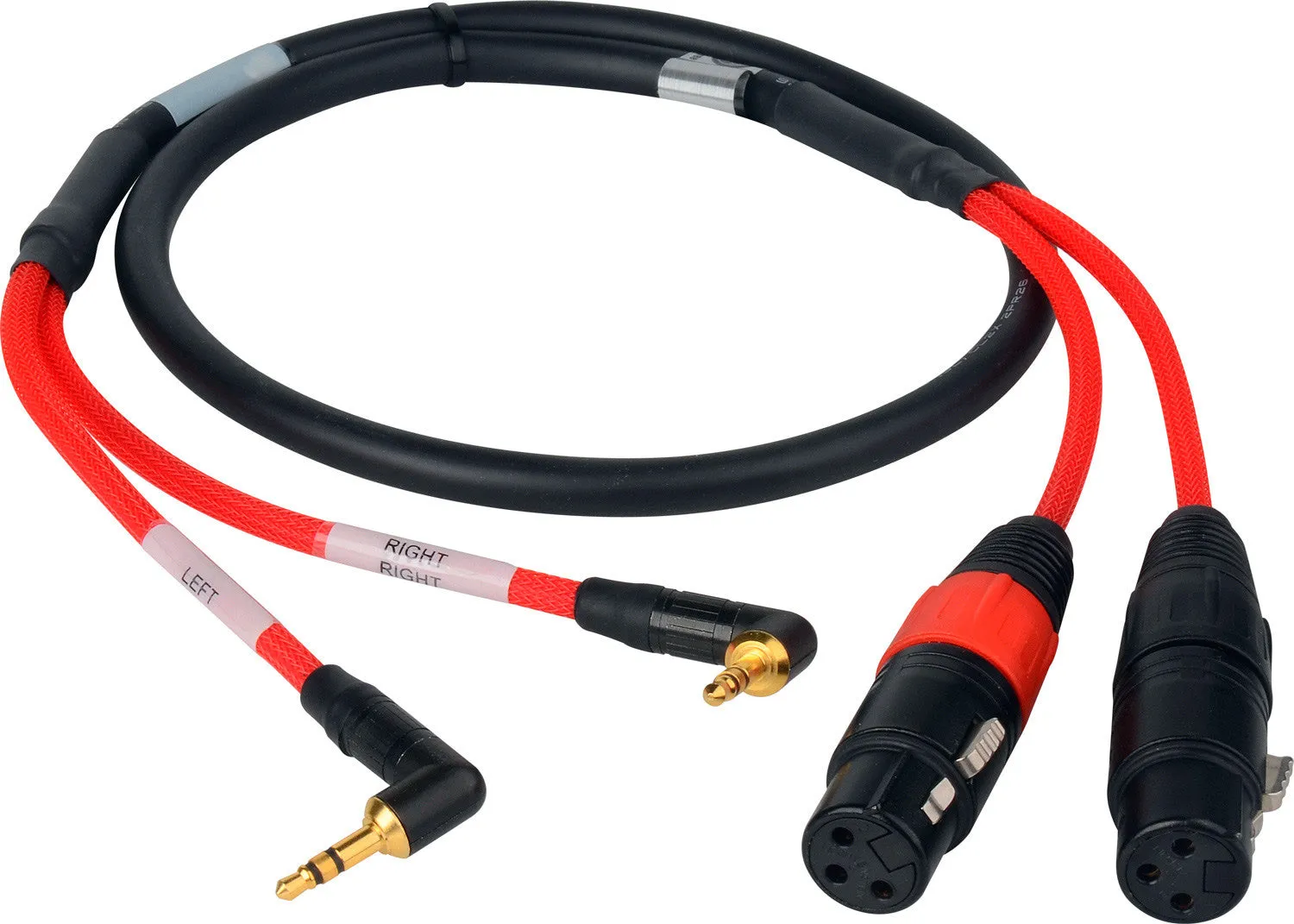 2-Chan Stereo RA 3.5mm Male to XLR Female Red Camera Audio Input Cable - 18 Inch