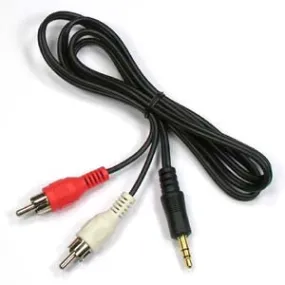 25Ft 3.5mm Stereo Plug to 2xRCA-M Cable