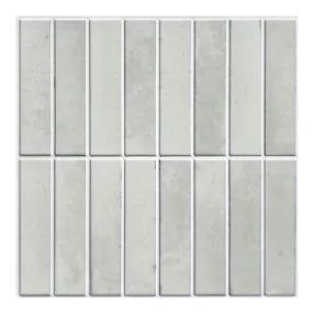 3D Grey Matt Linear Mosaic Peel and Stick Wall Tile