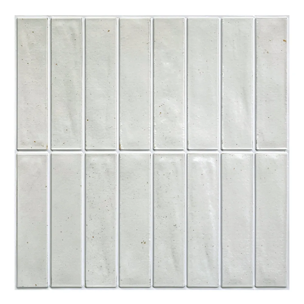 3D Light Grey Matt Linear Mosaic Peel and Stick Wall Tile