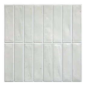 3D Light Grey Matt Linear Mosaic Peel and Stick Wall Tile