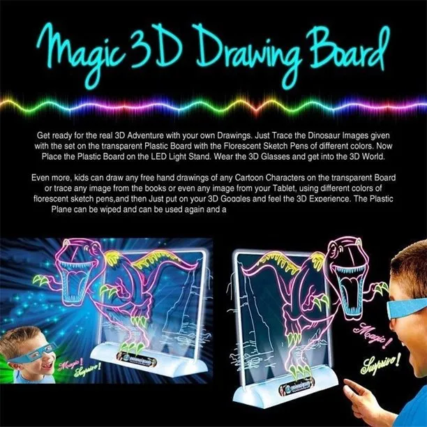 3D Magic Drawing Board (With 3D Glasses)