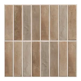 3D Terracotta Matt Linear Mosaic Peel and Stick Wall Tile