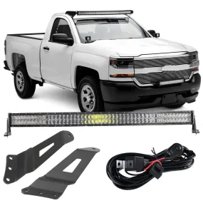 52" 5D Series Curved Combo Beam LED Light Bar   52 Inch Curved Light Bar Windshield Mounts for Chevy