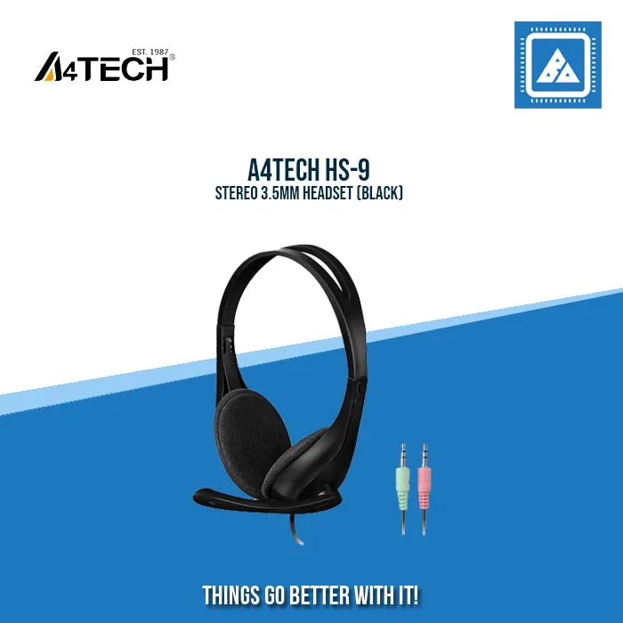 A4TECH HS-9 STEREO 3.5MM HEADSET (BLACK)