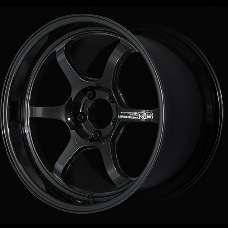 Advan R6 18x10.0  24 5-114.3 Racing Titanium Black Wheel