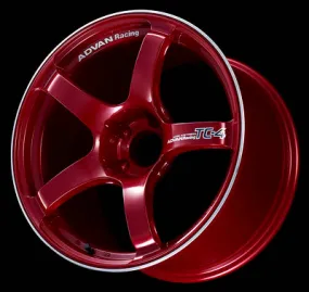 Advan TC4 15x5.5  45 4-100 Racing Candy Red & Ring Wheel