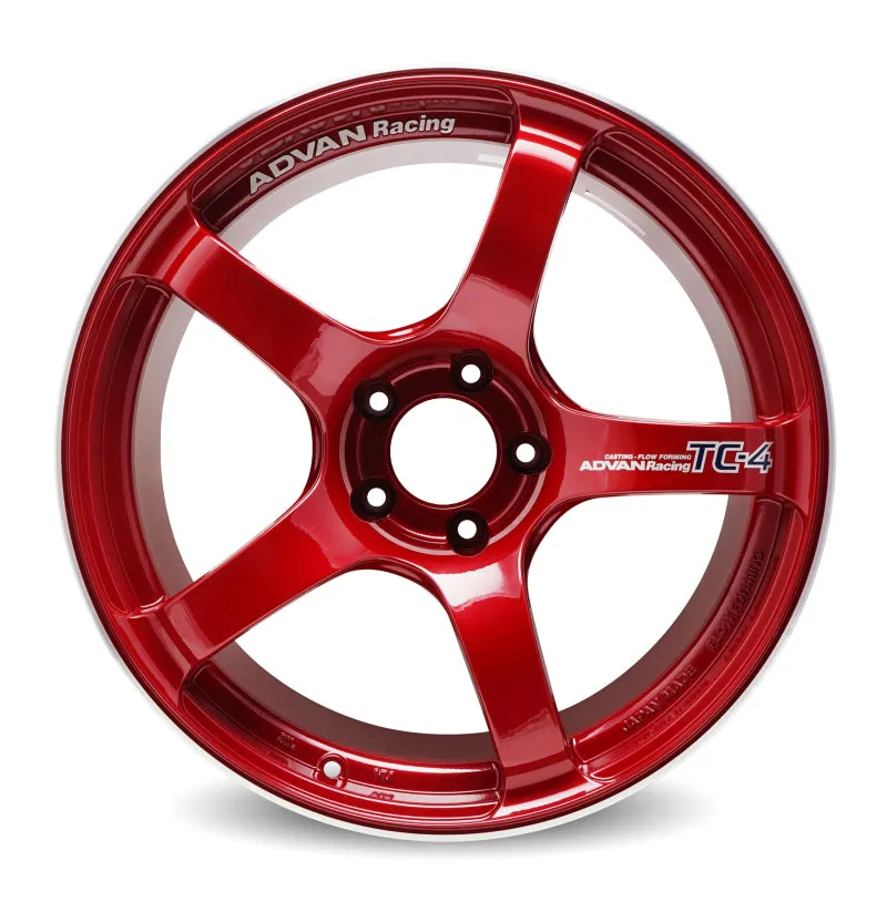 Advan TC4 17x7.5  40 4-100 Racing Candy Red & Ring Wheel