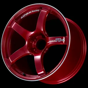 Advan TC4 18x10  25 5-114.3 Racing Candy Red and Ring Wheel