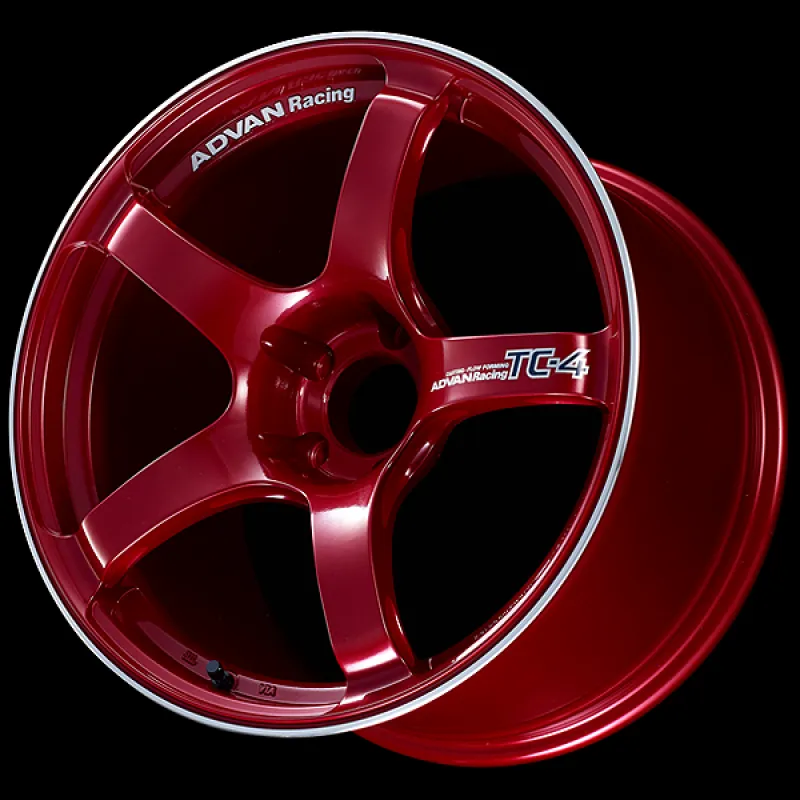 Advan TC4 18X10.5 /  15MM / 5-114.3 Racing Candy Red and Ring Wheel