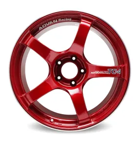 Advan TC4 18x8  47 5-100 Racing Candy Red & Ring Wheel