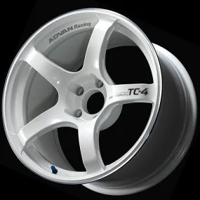 Advan TC4 18x8.5  38 5-114.3 Racing White Metallic & Ring Wheel