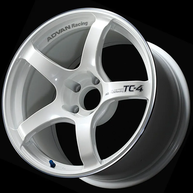 Advan TC4 18x9.5  45 5-100 Racing White Metallic & Ring Wheel