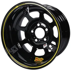 Aero 52-Series Roll Formed IMCA Wheel - Black - 15" x 8" - 1" Backspace - 5 x 5" Bolt Pattern