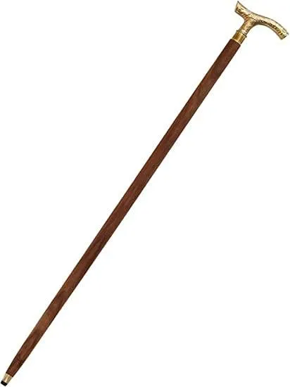 Antique Brass Design Head Handle Vintage Style Wooden Walking Cane Stick