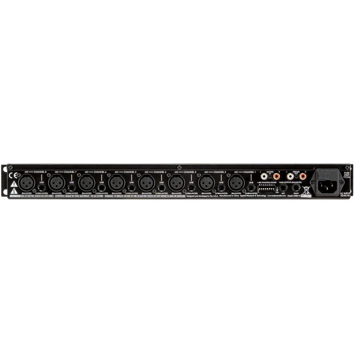 ART MX821S 8-Channel Mic/Line Mixer, 1U Rack Mount