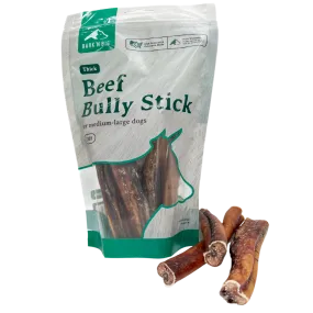 BarkNBig USA Odor Free Thick Beef Bully Stick Dog Treat, 6in