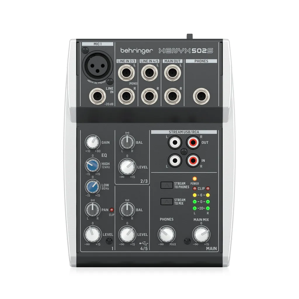 Behringer Xenyx 502s 5 Channel Mixer With USB