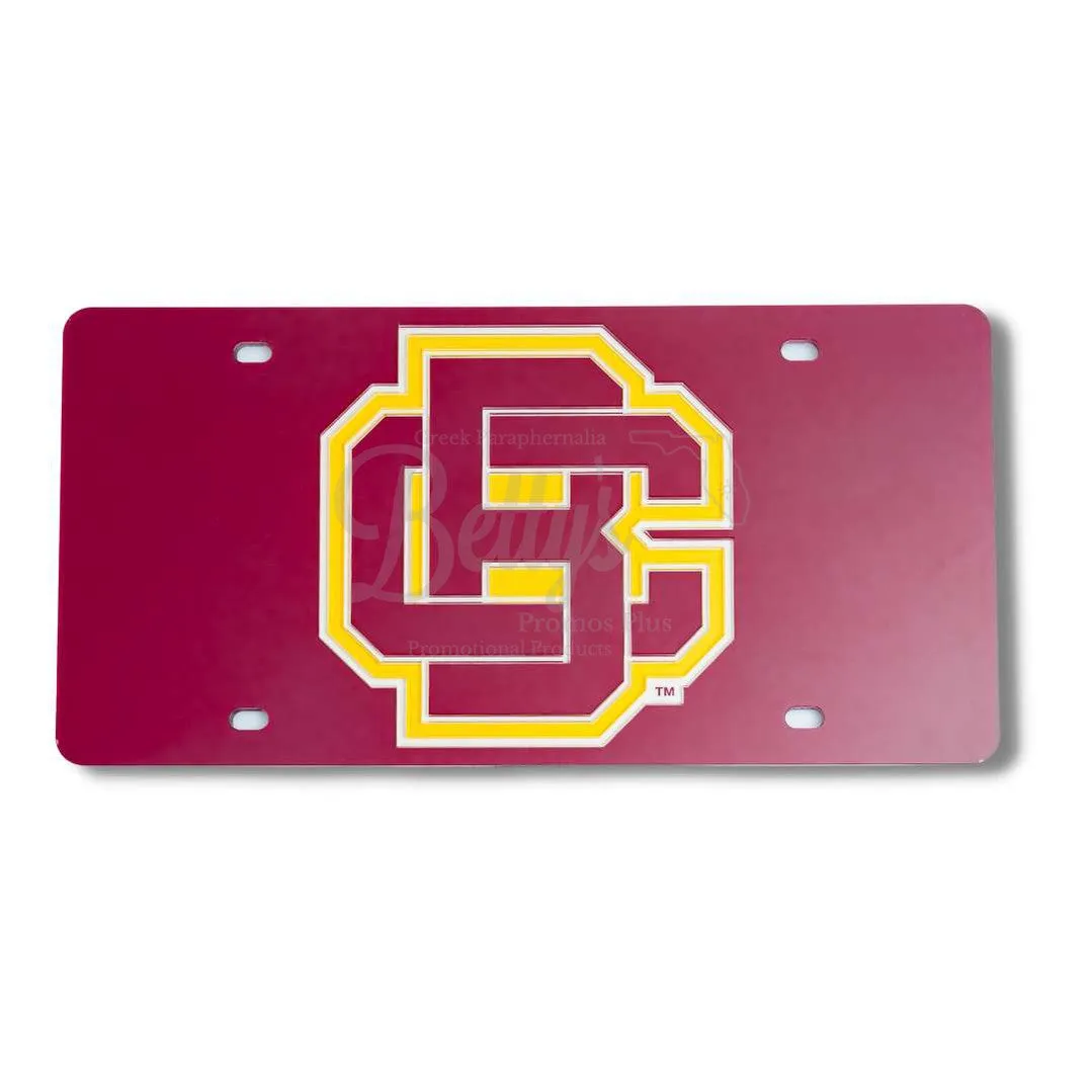 Bethune-Cookman B-CU Wildcats Logo Laser Engraved Mirrored Acrylic Auto Tag License Plate