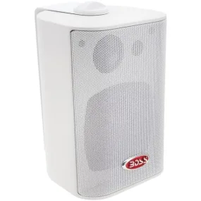 BOSS Audio Systems MR4.3W 4inch 200-Watt Indoor-Outdoor 3-Way Speakers (White)