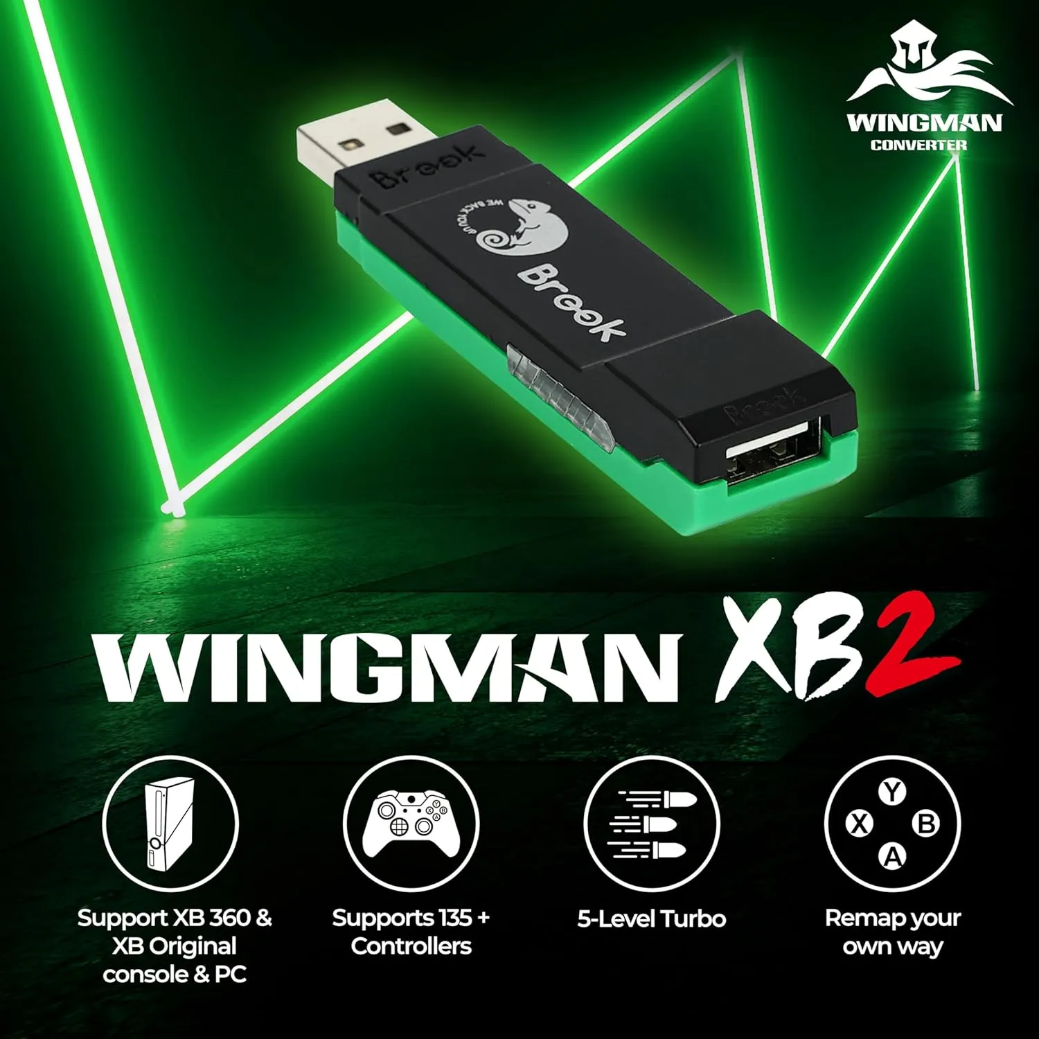 Brook Wingman XB2 Converter for Xbox Original/Xbox 360/Xbox One/Xbox Series X|S/PC (FM00010554)