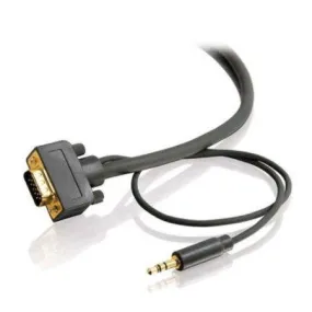 C2g 35ft Fleximaandtrade; Hd15 Uxga   3.5mm Stereo Audio M-m Monitor Cable