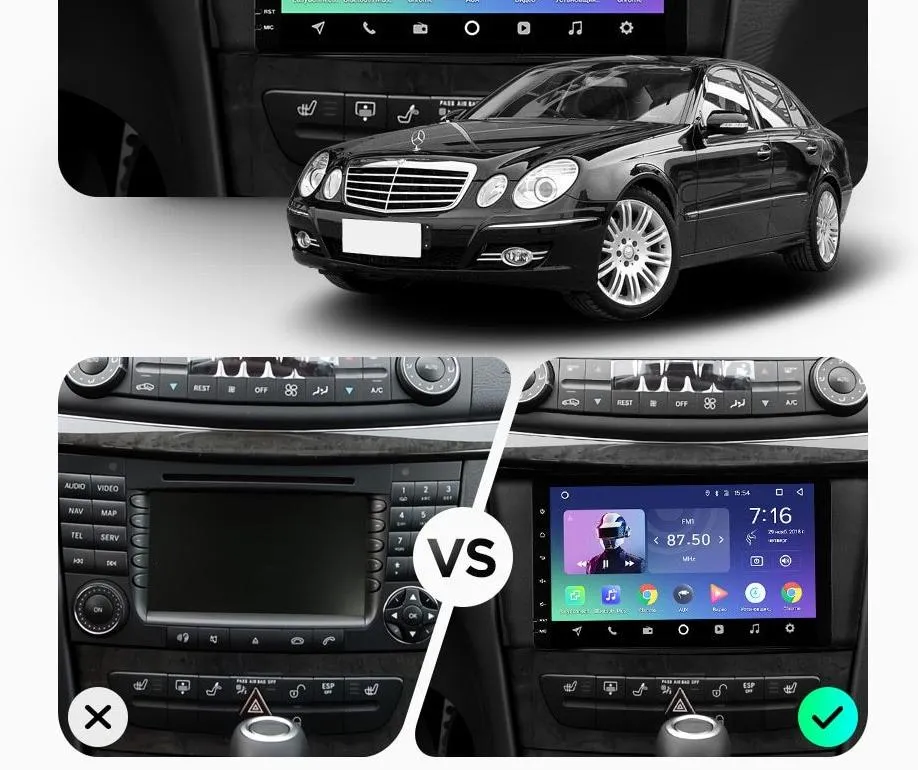 Car Dealz 8" Android 10.0 Mercedes Benz E-Class 2002-2009 In Dash Plus OEM Fascia