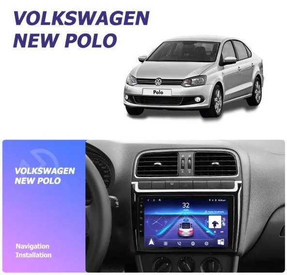 Car Dealz 9" Android 10.0 Volkswagen VW POLO Sedan 2008-2015 In Dash Plus OEM Fascia