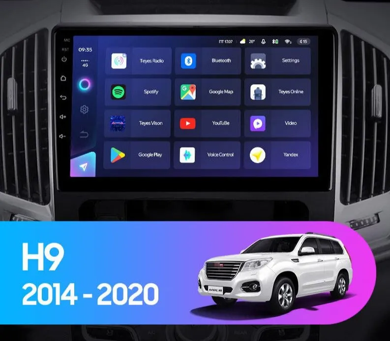 Car Dealz Elite 4G Data Model 10.2" Android 12.0 For GREAT WALL For Haval H9 2014 - 2020 In Dash Plus OEM Fascia