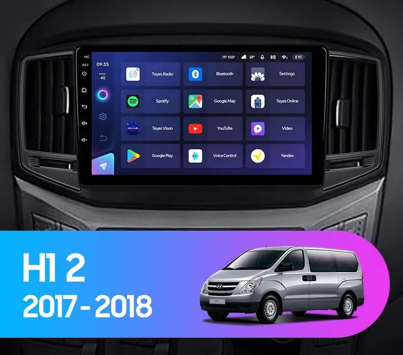 Car Dealz Elite 4G Data Model 10.2" Android 12.0 For Hyundai H1 2 2017 - 2018 In Dash Plus OEM Fascia