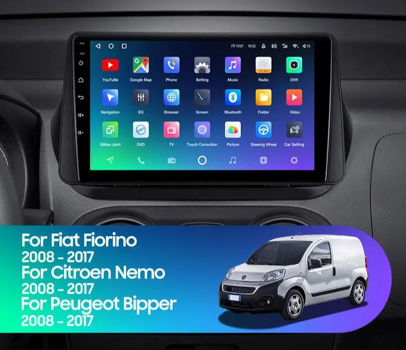 Car Dealz Premium Advanced 4G Data Model 10.2" Android 12.0 For Fiat Fiorino Qubo Citroen Nemo 2008 - 2017