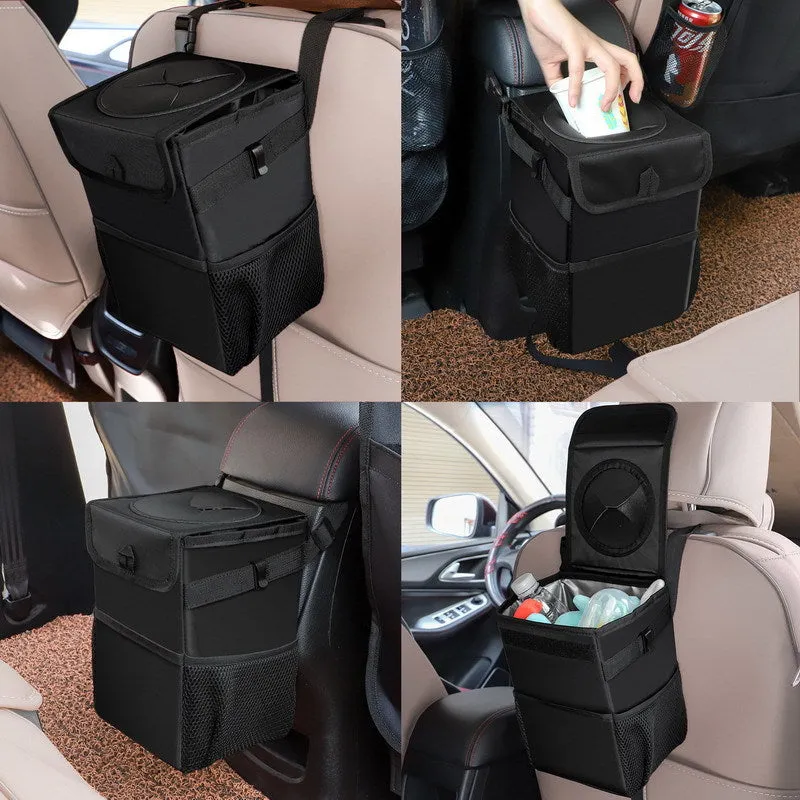 Car Trash Can With Lid - Leakproof Car Trash Bag