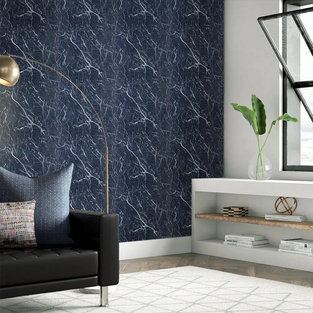 Deep Bule Marble Peel and Stick Wall Tile