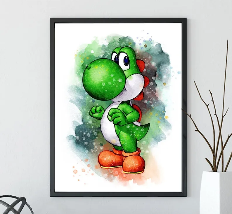 DIY Cartoon Diamond Painting Kit | Super Mario Bros Character | Yoshi Diamond Painting | Super Mario Bros Dragon