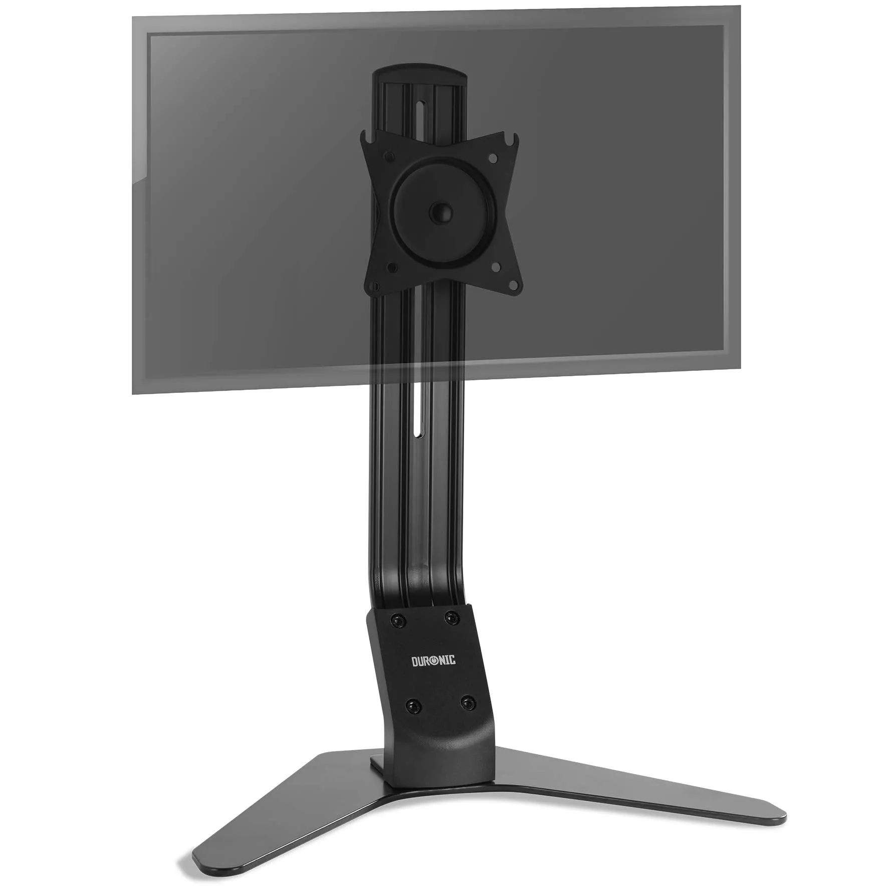 Duronic DM12D1 Monitor Arm Stand | Single PC Desk Mount | Height Adjustable | For One 17-27" Screen | Ergonomic | VESA 75/100 | Screens up to 8kg | Tilt  15° & -15°/Rotate 360°