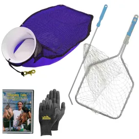 DXDivers Lobster League Foldable/Magnetic Net   Tickle Stick   Gauge Combo With DXD Gloves