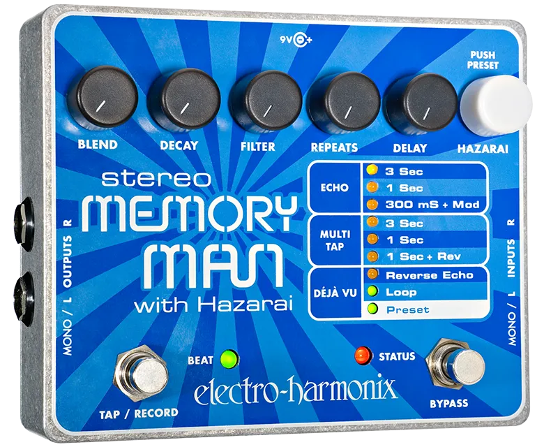 EHX Electro-Harmonix Stereo Memory Man w/Hazarai