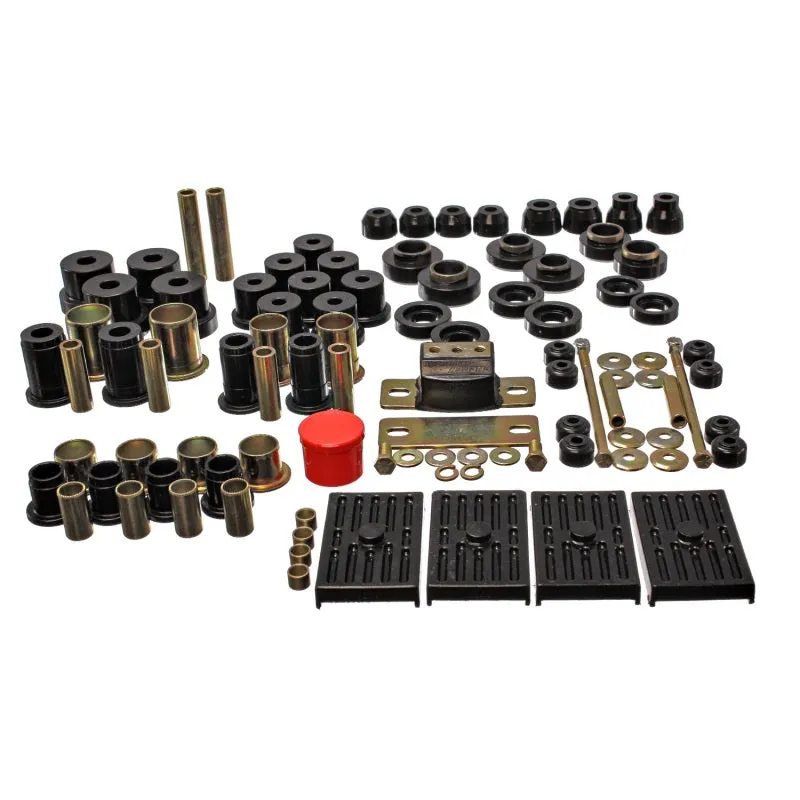 Energy Suspension Hyper-Flex Bushing Kit - Body Mount / Suspension Bushings - Boots / Links - Black - GM F-Body 1967-69