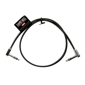 Ernie Ball 24 Flat Ribbon Stereo Patch Cable Black Single