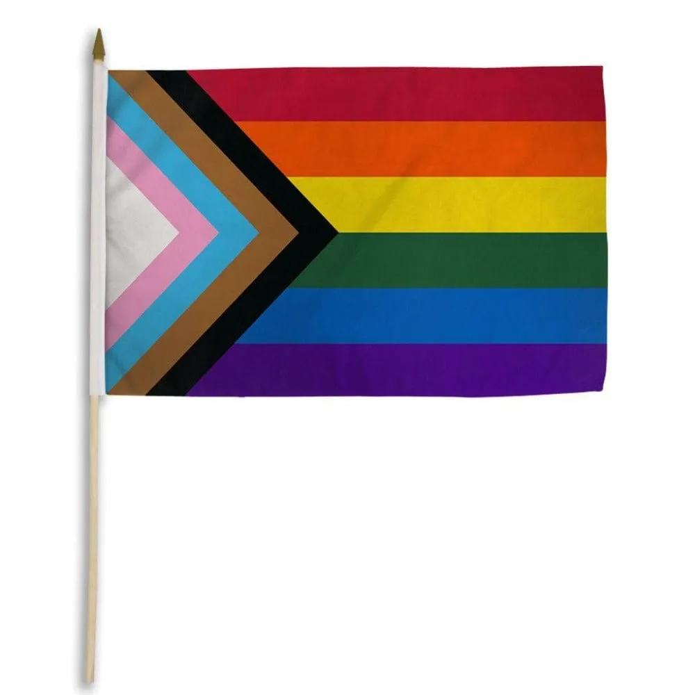 Flags Importer 12" x 18" Progress Stick Pride Flag