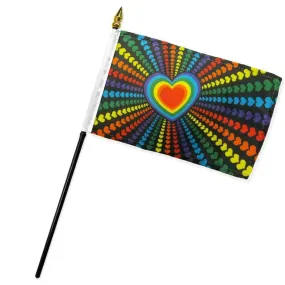 Flags Importer 4" x 6" Rainbow Love Stick Pride Flag