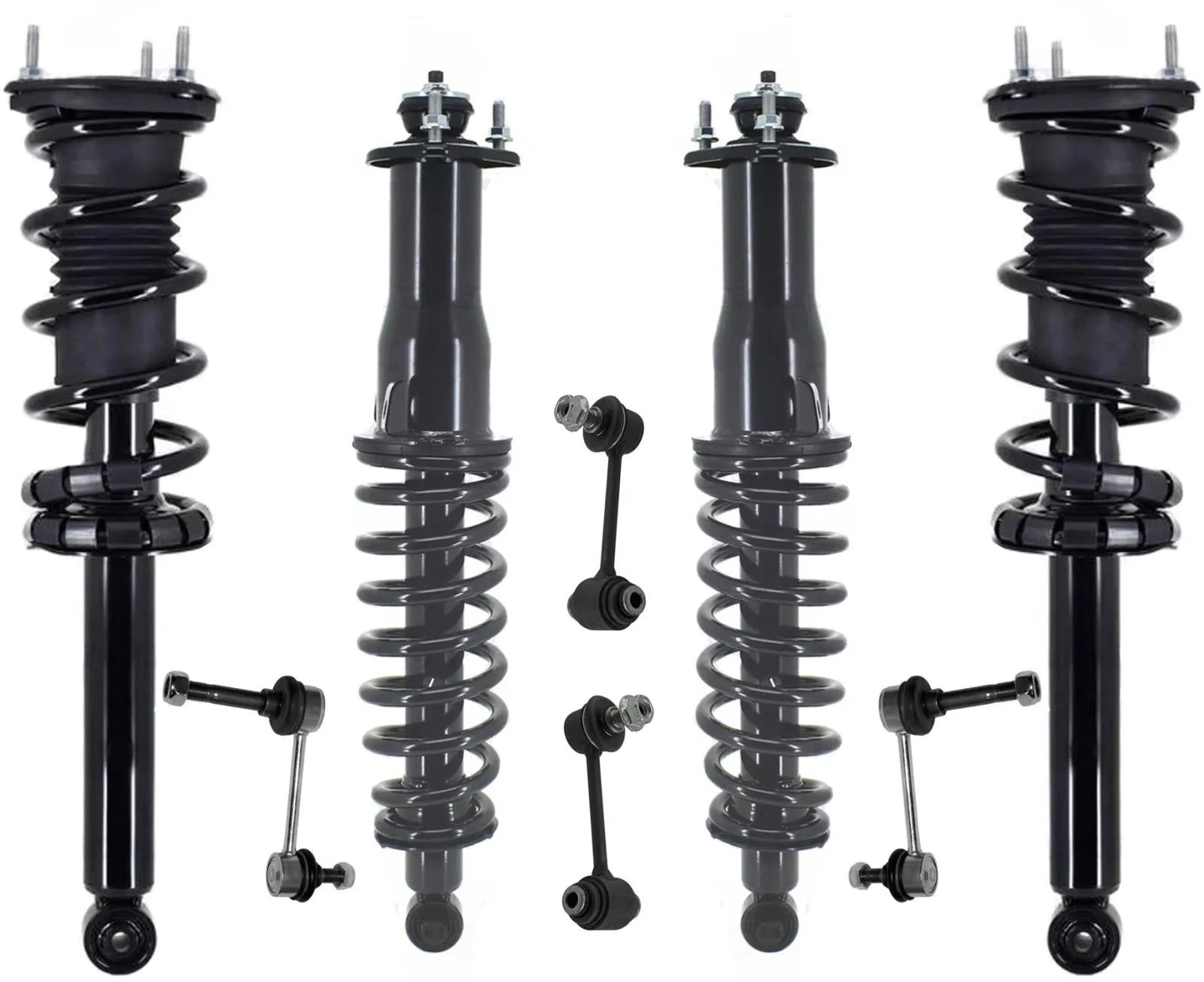 Front & Rear Complete Struts & Sway Bar Links For Lexus IS300 2001-2005 Sedan