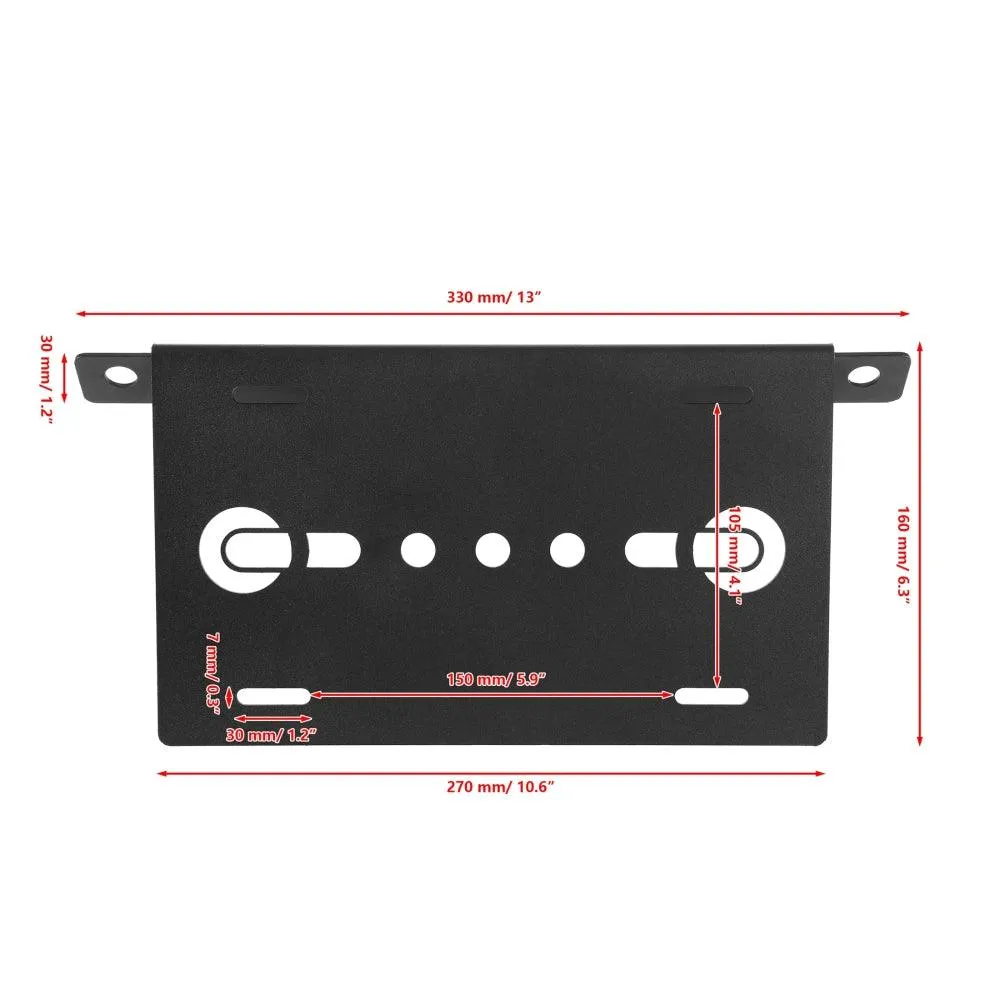 Front Bumper License Plate Mount Holder Compatible with 2021-later Ford Bronco Accessories 2021 2022 2023 4/2 Door