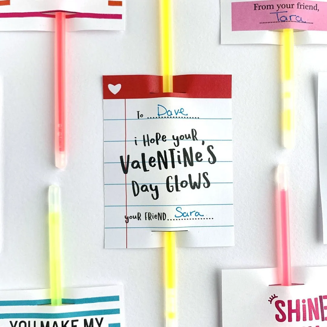 Glow Stick Valentine Card