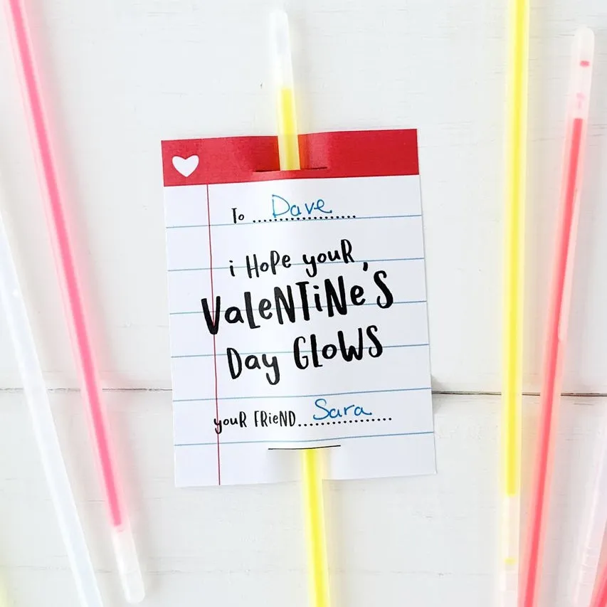 Glow Stick Valentine Card