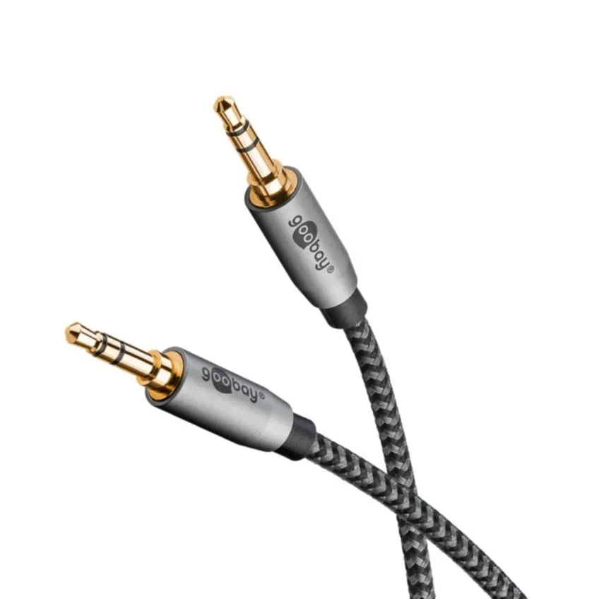 Goobay - (2m) 3.5mm jack audio plug stereo AUX cable with gold-plated contacts (65274) - Sharkskin Grey